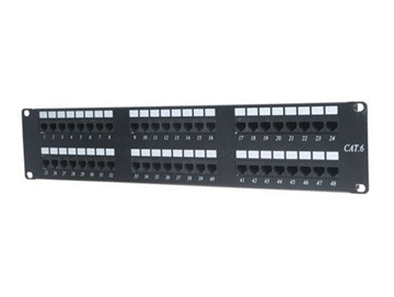 01WR-48 Cat 6 19" 2U Rack Mountable RJ45/110 Type Patch Panel, 48 port - Image 1
