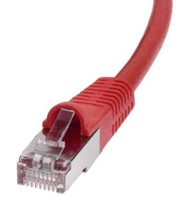 05BH-02-A-RDRD CAT5E SHIELDED RJ45 PATCH CABLE, 2 FT, Red - Image 1