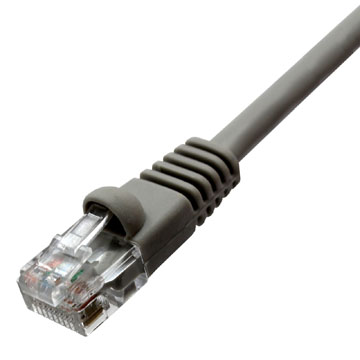 05GR-10-A-GY CAT6 SNAGLESS MOLDED RJ45 PATCH CABLE, 10 FT, Gray - Image 1