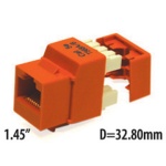 Cat 5E RJ45 Unshielded Keystone Jack, 180 Degree, Blue