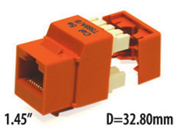 07B-I88-IV-M Cat 5E RJ45 Unshielded Keystone Jack, 180 Degree, Ivory - Image 1
