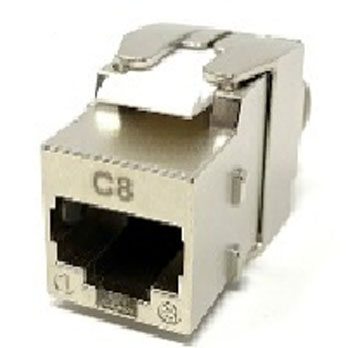 07E-I88-M-C8 Cat 8 RJ45 Shielded Keystone Jack, High Density Design - Image 1