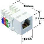 RJ12 Unshielded Keystone Jack, 90 Degree, Yellow