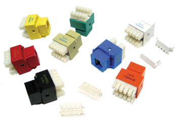 07W-I88-IV-M Cat 6 RJ45/110 Unshielded Keystone Jack, 180 Degree68A/B, Ivory - Image 1