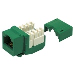 Cat 6 RJ45/110 Unshielded Keystone Jack, 90 Degree, Orange