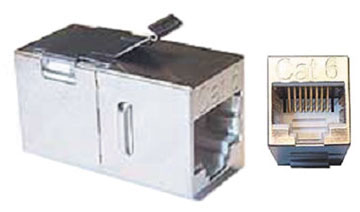 080-88S-C6-SI-SH Cat 6 RJ45 Sanp-In Type Shielded Coupler - Image 1