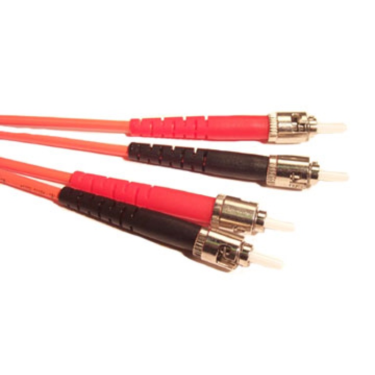 50/125 DUPLEX MULTI-MODE ST TO ST FIBER, PVC, 5 METER